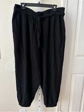 Earthbound Trading Co. Waist Belt Tie Harem Pants in Black - Size XXL